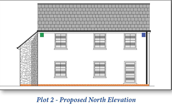 Lot: 63 - LAND WITH PLANNING FOR TWO DWELLINGS - Proposed North Elevation (Plot Two)